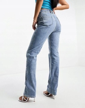 Simmi Clothing tad zdobienie spodnie jeans połysk proste M NG3