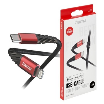 Hama KABEL Lightning do USB-C ładujący 1,5m MFI