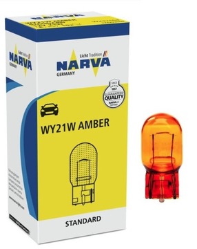 ŻARÓWKA JEDNOŚWIATŁOWA NARVA 17629 12V WY21W AMBER
