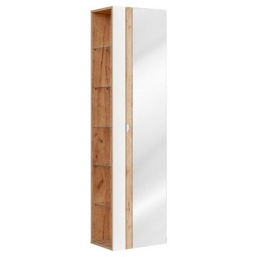 Wysoki słupek łazienkowy CAPRI WHITE 803 z lustrem