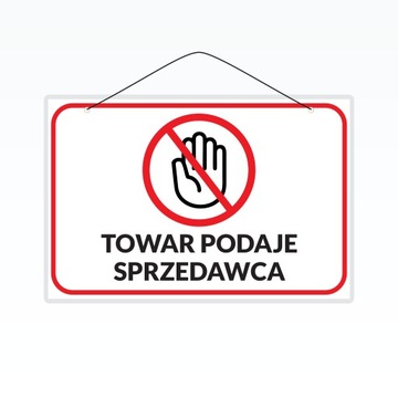 Tabliczka laminowana A5 TOWAR PODAJE SPRZEDAWCA