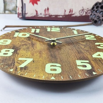 ДЕРЕВЯННЫЕ НАСТЕННЫЕ ЧАСЫ ДЛЯ СПАЛЬНИ С СВЕТЯЩИМСЯ ОГОНЕМ