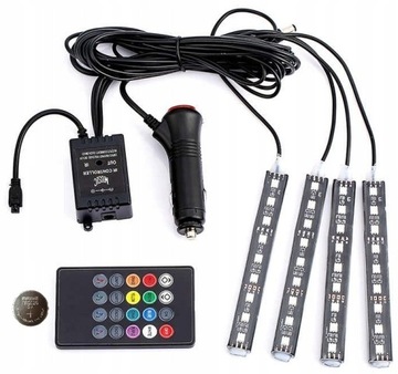 OŚWIETLENIE LED WNĘTRZA KABINY AUTA RGB PILOT