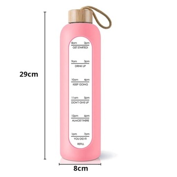 МОТИВАЦИЯ СТЕКЛЯННАЯ БУТЫЛКА ДЛЯ ВОДЫ С ЧАСАМИ 1л 1000мл