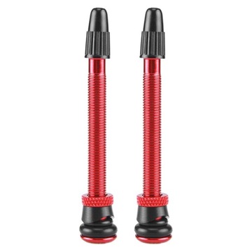 -Valve, Designed for Tubeless Tires, Aluminum Stem Nut, Valve Core Red 72mm