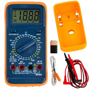 DOKŁADNY Multimetr CYFROWY Elektryczny Miernik Prądu Tester + TERMOSONDA