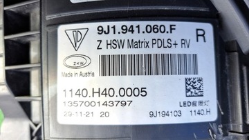 PORSCHE TAYCAN 9J1 FULL LED MATRIX SVĚTLO PŘEDNÍ