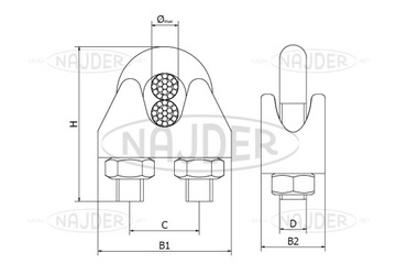 Зажим для веревки из нержавеющей стали 6 мм.