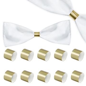 OBRĄCZKI NA SERWETKI ZŁOTE PIERŚCIENIE CHRZEST x10