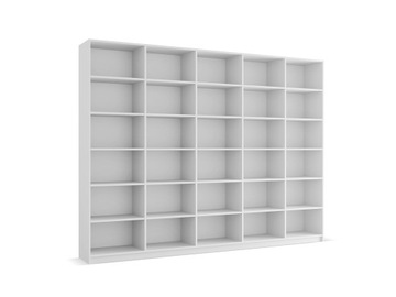 DUŻA WITRYNA Z PÓŁKAMI BIAŁY REGAŁ NA KSIĄŻKI SZAFKA BIBLIOTECZKA 300 CM
