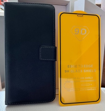 Etui skórzane + szkło do iPhone 11 Pro Max