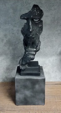 Rzeźba -Cisza.H-33cm.Czarna vintage