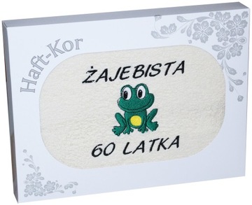 RĘCZNIK 70x140 Z HAFTEM NA PREZENT 60 URODZINY