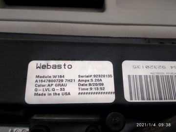 MERCEDES ML W164 FACELIFT STŘEŠNÍ OKNO KOMPLETNÍ