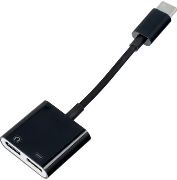ADAPTER HF/AUDIO + ŁADOWANIE TYP C DO TYP C