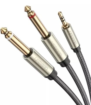 UGREEN AV126 Kabel TRS 3.5 mm do 2x TS 6.35 mm 2m