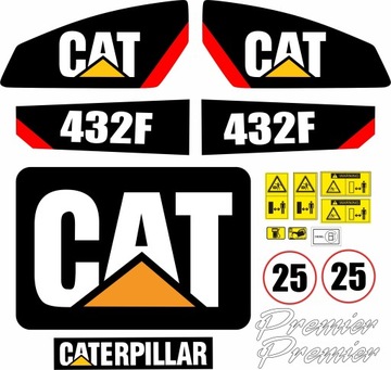 NAKLEJKI LAMINOWANE CATERPILLAR CAT 432F KOPARKA