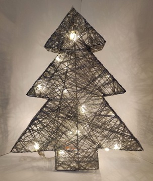 Metalowa choinka led 30 cm srebrna