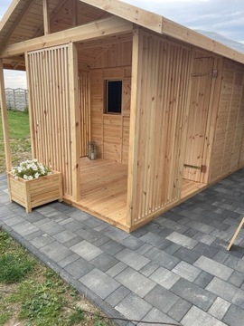 Domek letniskowy ogrodowy z tarasem altana ROD 6x3