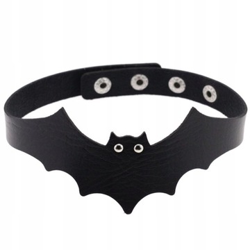 naszyjnik choker jak skórzany nietoperz