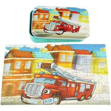 Kolorowa układanka puzzle wóz strażacki 60 ele