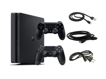 Konsola Sony PlayStation 4 SLIM 500 GB | CZARNA | 2 PADY | ZESTAW