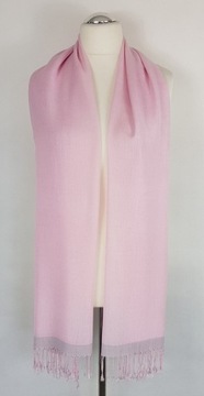 12 Elegancki szal 70% kaszmir 30% jedwab JASNY RÓŻOWY