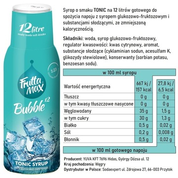 Набор из 4 сиропов для карбонизатора Soda FruttaMax Tonic Malina Trus Pom