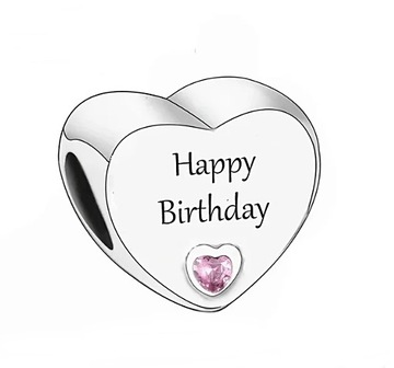 CHARMS ZAWIESZKA BEADS HAPPY BIRTHDAY URODZINY SERCE S925