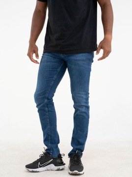 Spodnie JEANSOWE CROLL BASIC Slim Niebieskie 34