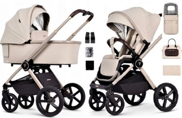 WÓZEK VENICCI TINUM UPLINE 2W1 STONE BEIGE +Torba +Adaptery +Śpiworek