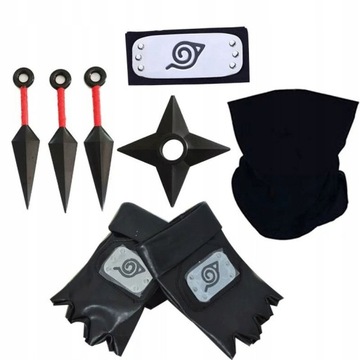 NARUTO ZESTAW KAKASHI KUNAI RĘKAWICZKI MASKA