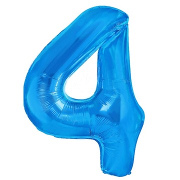 Balon foliowy CYFRA 4 niebieski 40 cm