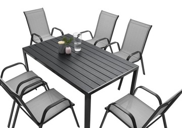 MEBLE OGRODOWE ZESTAW STÓŁ 6+1 NA TARAS BALKON