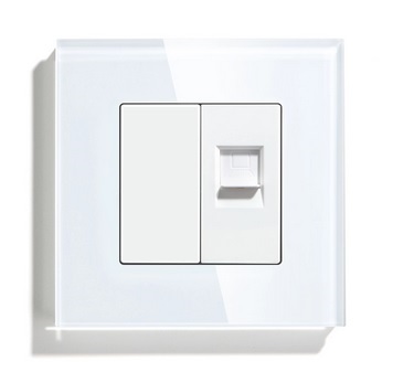 GNIAZDKO INTERNETOWE 2x RJ45 CAT6 SZKLANE LAN
