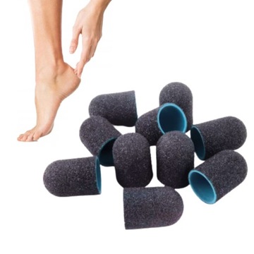 NAKŁADKI KAPTURKI ŚCIERNE DO PEDICURE CZARNE 13 mm #120 10 szt. Prima Derma