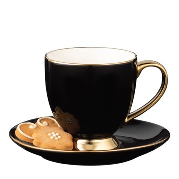 FILIŻANKA NA KAWE HERBATE NA ŚWIĘTA ZE SPODKIEM 220ML AMBITION PORCELANA