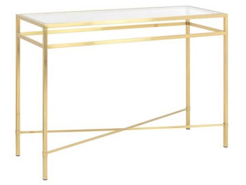 Złota matowa konsola ze szklanym blatem 120x40