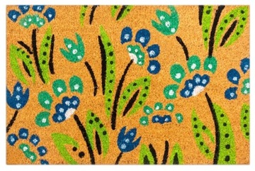 Wycieraczka Mata kokosowa POD DRZWI WZÓR KWIATY 40 x 60 cm