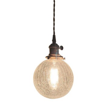 retro 12W brass glass cracks -shaped chandelier