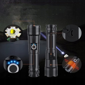 МОЩНЫЙ ТАКТИЧЕСКИЙ ФОНАРЬ СУПЕРМОЩНЫЙ ЗУМ LED 1000ВТ