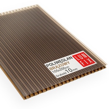 Poliwęglan 10mm dymiony brąz 1050x2000mm 1,05x2m