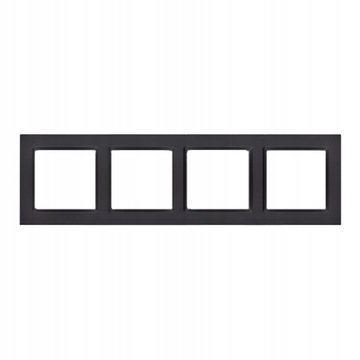 SIMON 10 RAMKA POCZWÓRNA CR4/49 CZARNY MAT
