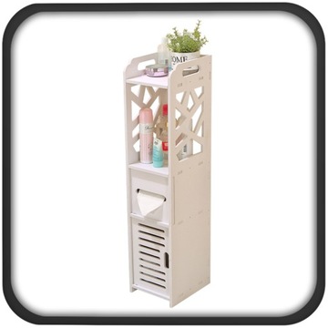 ПОЛКА ДЛЯ ВАННОЙ С ДЕРЖАТЕЛЕМ ДЛЯ БУМАГИ КОСМЕТИКА, АЖУРНЫЙ СТОЙБИК БЕЛЫЙ