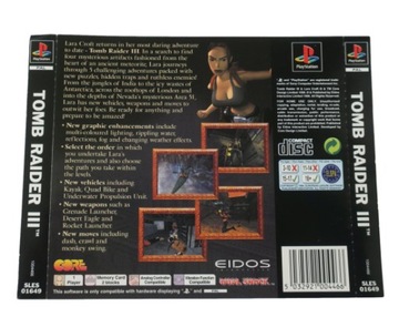 PS1 TOMB RAIDER III 3 OKŁADKA TYLNA PLAYSTATION 1 PSX