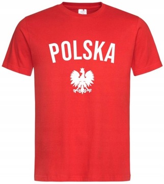 KOSZULKA KIBICA REPREZENTACJI POLSKI męska (M) T-SHIRT POLSKA Z ORZEŁKIEM