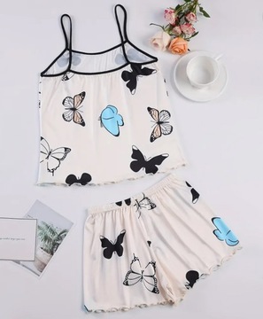 KOMPLET BIELIZNY KOSZULKA NOCNA MAJTKI ZESTAW SEXY BIELIZNA DAMSKA PIŻAMA