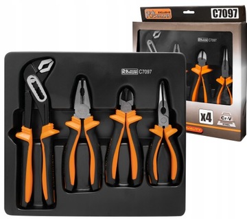 C7097 НАБОР ЩИПЦОВ НАБОР ПЛОСКОГУБЦ И ФРЕЗ 4 ЭЛЕМЕНТА RICHMANN