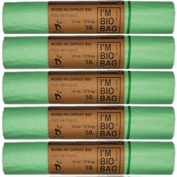 WORKI BIODEGRADOWALNE KOMPOSTOWALNE 10L BIO 125szt