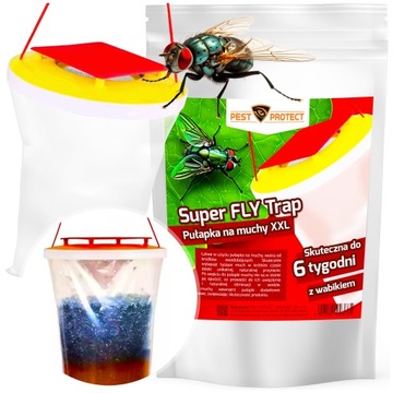 PUŁAPKA NA MUCHY WOREK ŁAPKA Z WABIKIEM XXL SUPER FLY TRAP PEST PROTECT
